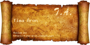 Tima Áron névjegykártya